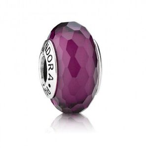 Pandora purple faceted murano